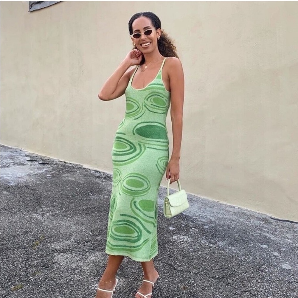 House of Sunny Hockney Dress Lilypads Palm Green - Size 4